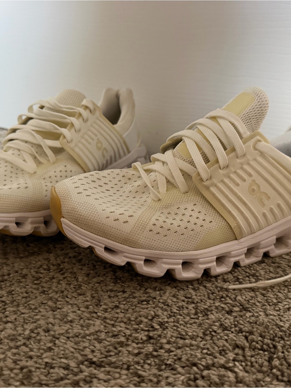 On Running Cloudswift Sneakers in (Undyed) White with Gum Tip